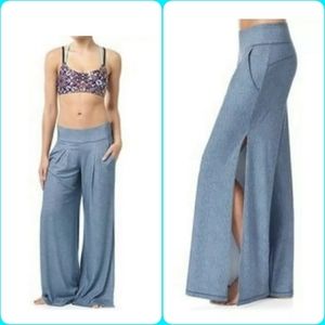 SWEATY BETTY Blue Jean Side Splits Wide Leg Pants